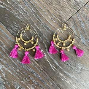 Lily Pulitzer pink tassel earrings